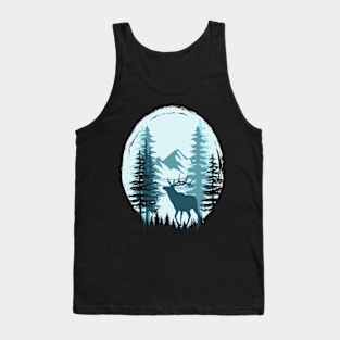 Exploring Deer Majesty in the Forest Tank Top